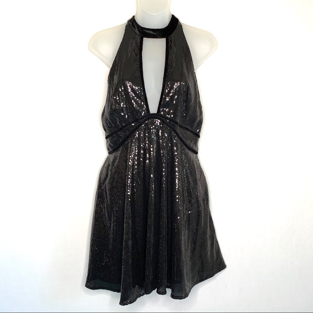Free People Film Noir Sequined A-Line Tank Dress